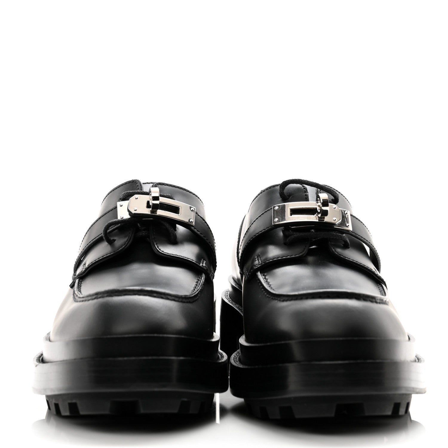 Hermes Glossed Calfskin First Oxford 36 Black 2 of 9