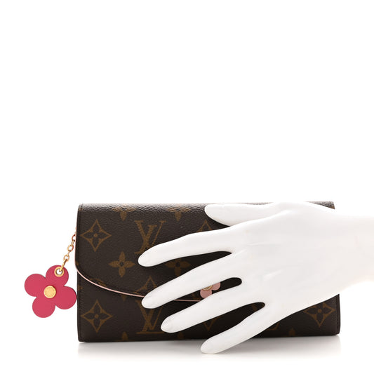 Monogram Bloom Flower Emilie Wallet Fuchsia