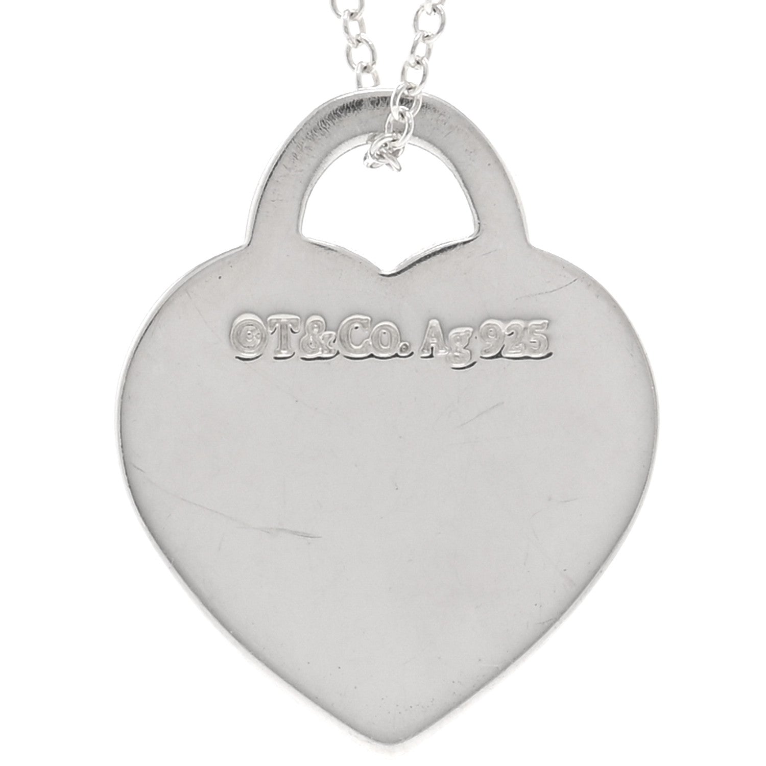 Tiffany Sterling Silver Diamond Small Return to Tiffany Heart Pendant Necklace 4 of 5