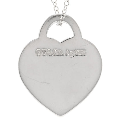 Tiffany Sterling Silver Diamond Small Return to Tiffany Heart Pendant Necklace 4 of 5