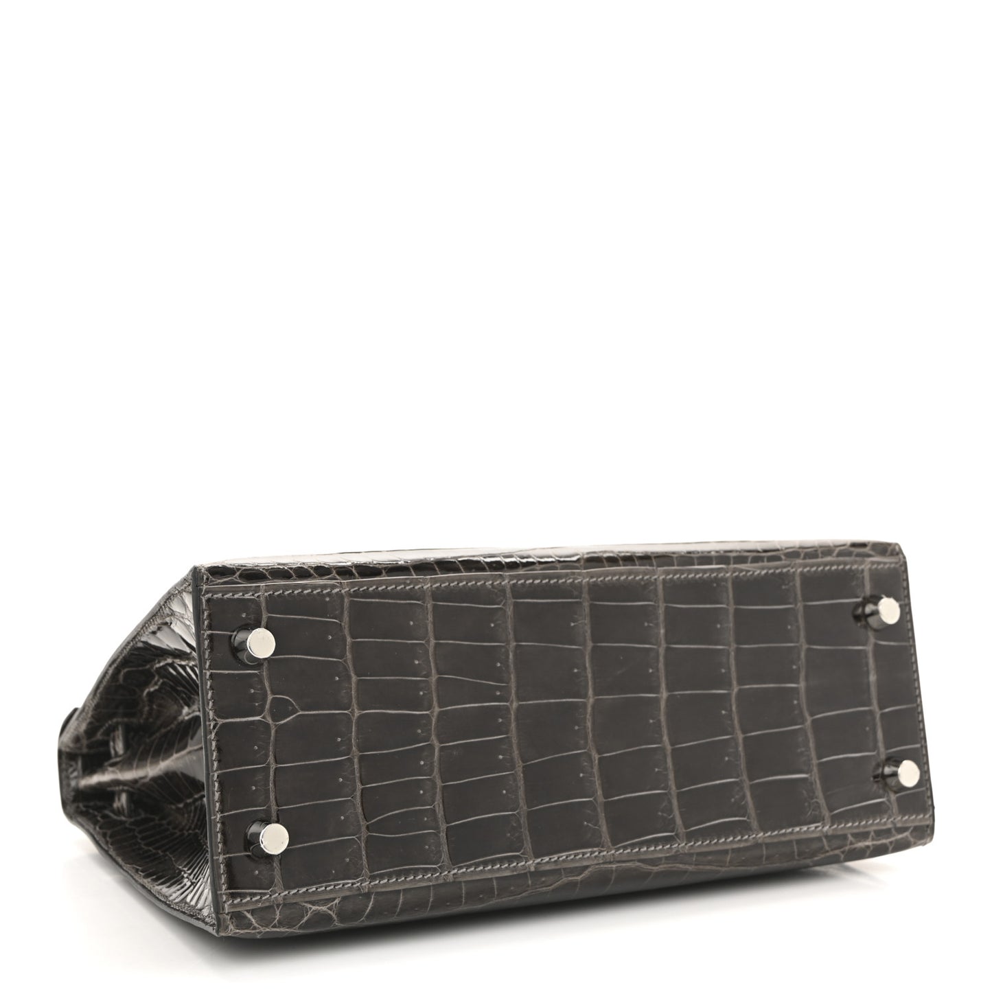Shiny Niloticus Crocodile Kelly Sellier 25 Graphite