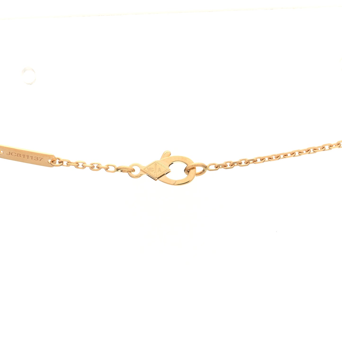 18K Rose Gold Gray Mother of Pearl Vintage Alhambra Pendant Necklace