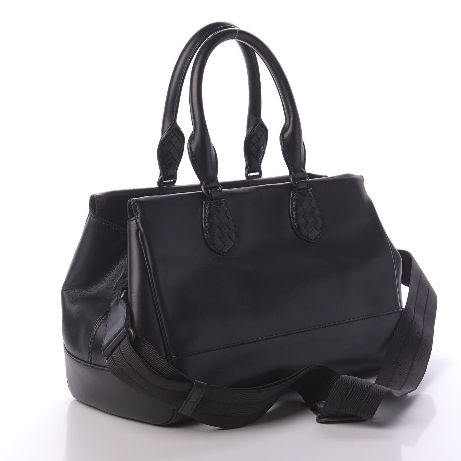Bottega Veneta Calfskin Ducale Top Handle Bag Black 3 of 9