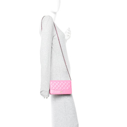 Chanel Aged Calfskin Quilted Gabrielle Wallet On Chain WOC Pink 2 of 11