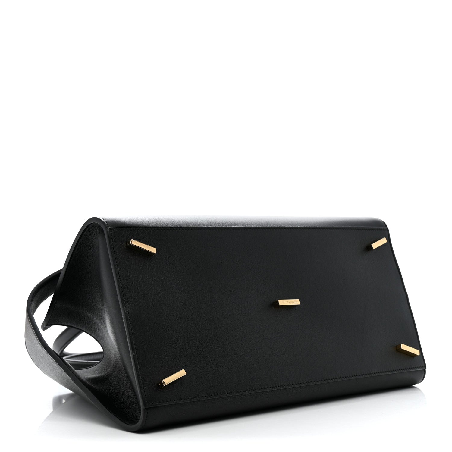 Salvatore Ferragamo Calfskin Small Hug Bag Black 4 of 10