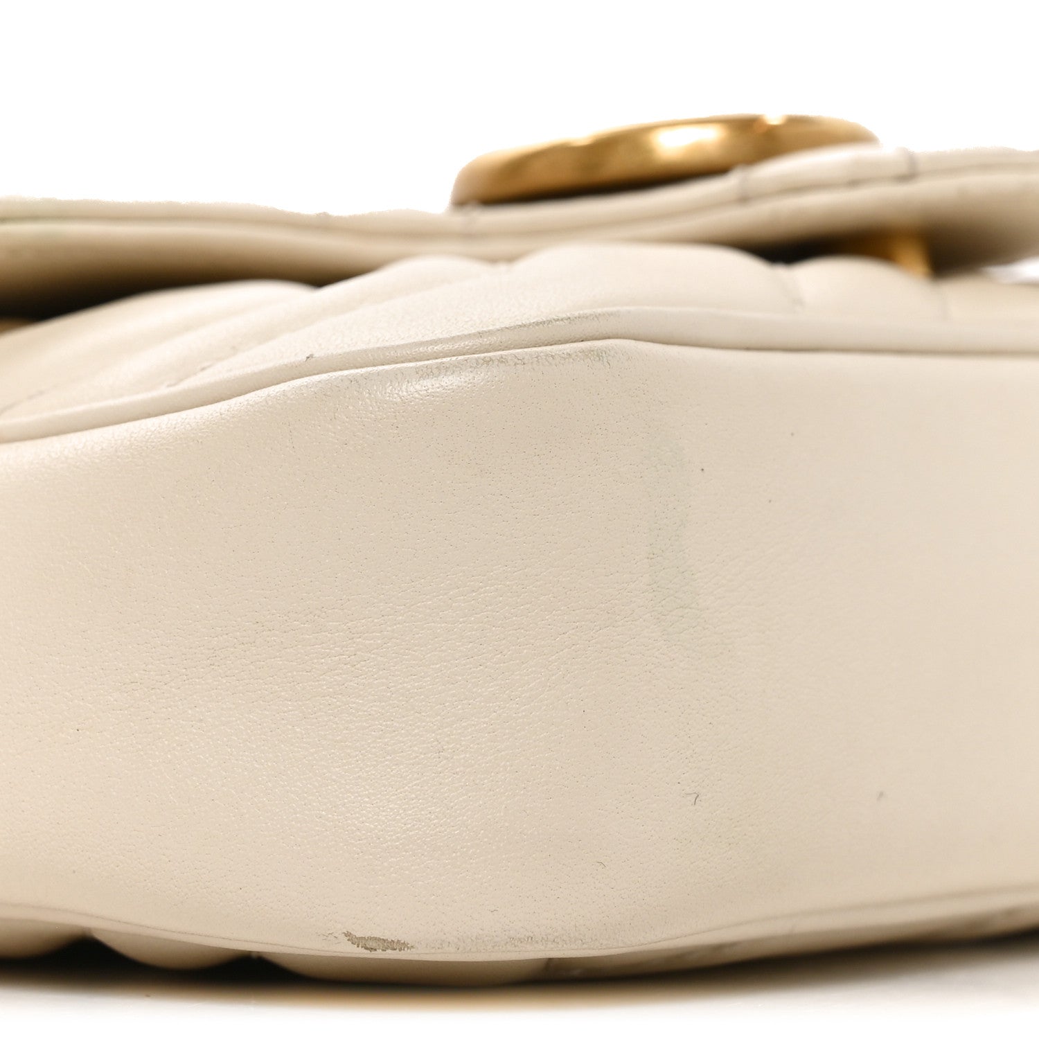 Gucci Calfskin Matelasse Super Mini GG Marmont Shoulder Bag White 9 of 10