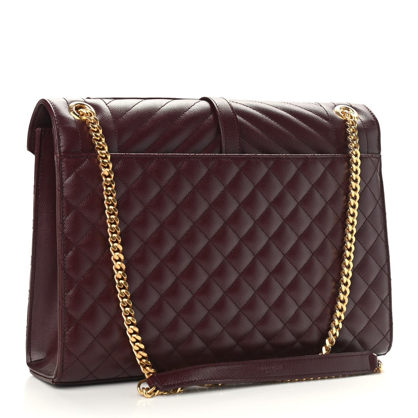 Grain De Poudre Mixed Matelasse Large Triquilt Monogram Satchel Rouge Legion