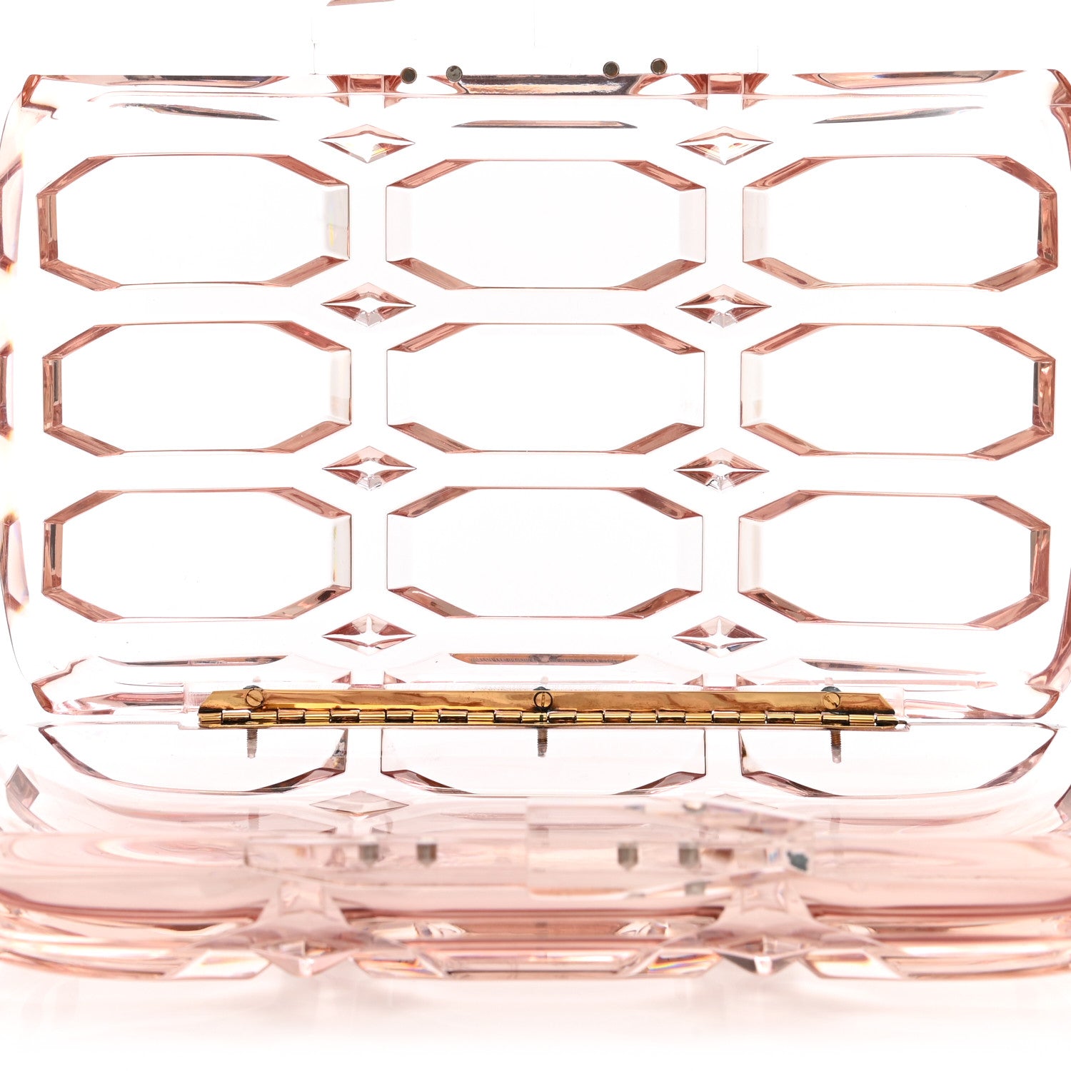 Gucci Plexiglass Aristrographic Box Clutch Pink 5 of 8