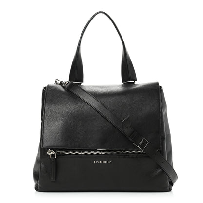 Givenchy Waxy Grained Calfskin Medium Pandora Pure Flap Bag Black 1 of 9