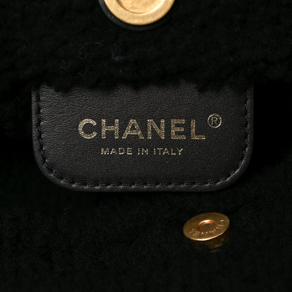 Chanel Aged Lambskin Shearling Quilted Small Chanel 22 Black 7 of 11