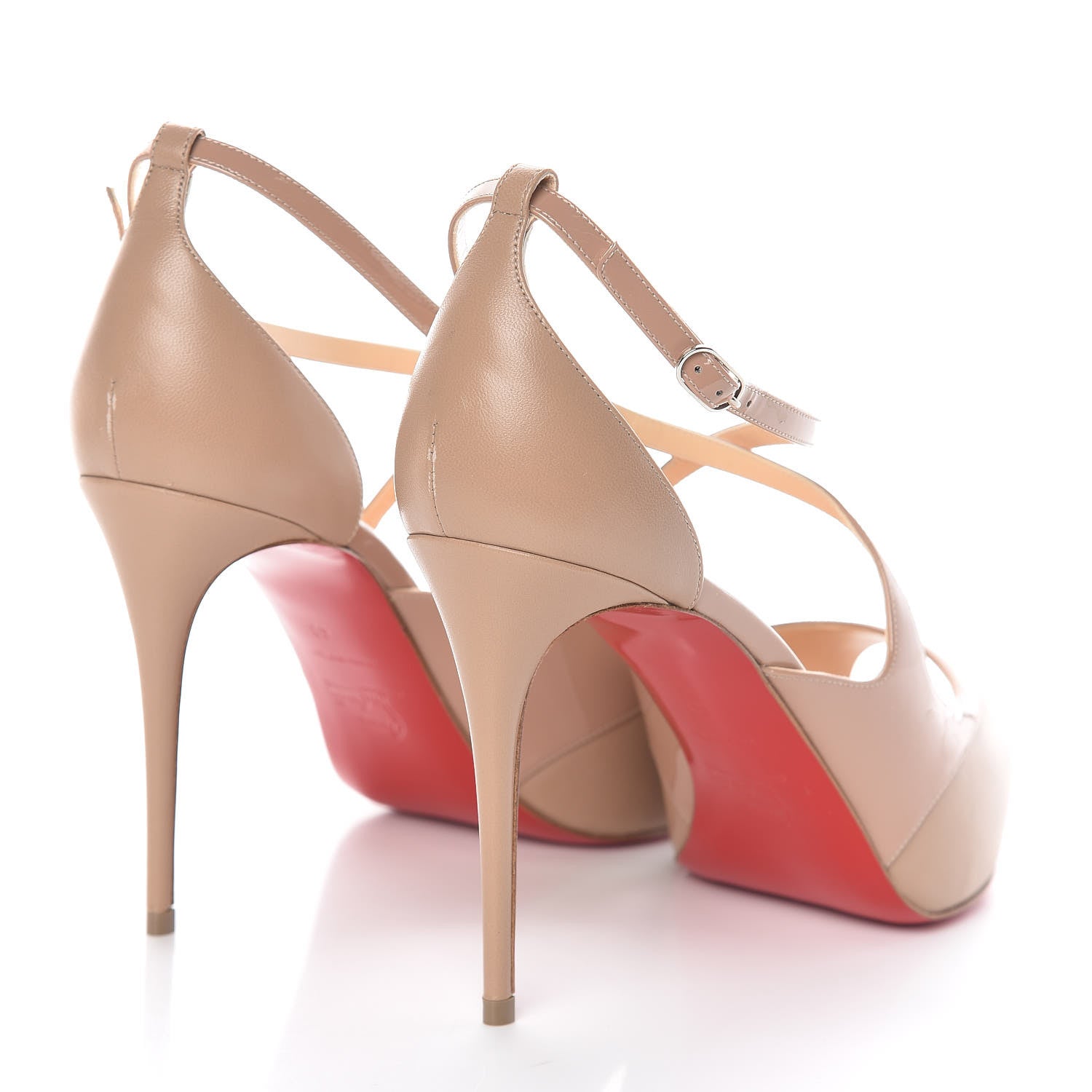 Christian Louboutin Nappa Patent Mira Bella 100 Sandals 41 Nude 4 of 10