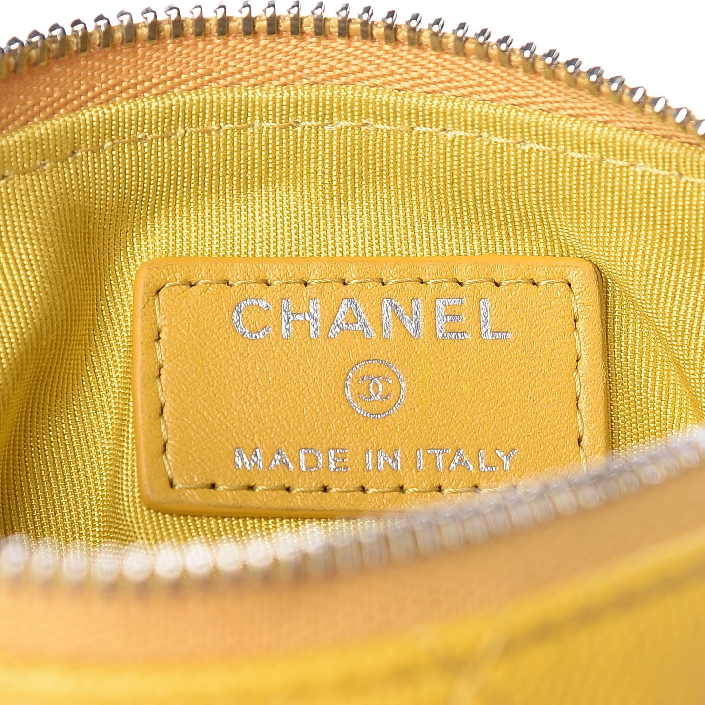 Caviar Quilted Small Cosmetic Case Yellow