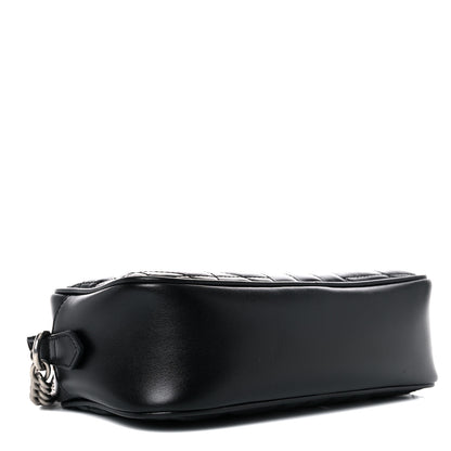 Gucci Calfskin Matelasse Aria Small GG Marmont Chain Shoulder Bag Black 4 of 13