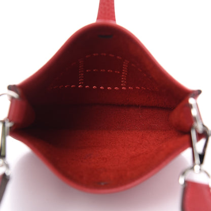 Hermes Taurillon Clemence Amazone Evelyne TPM Rouge Casaque Etain 5 of 13
