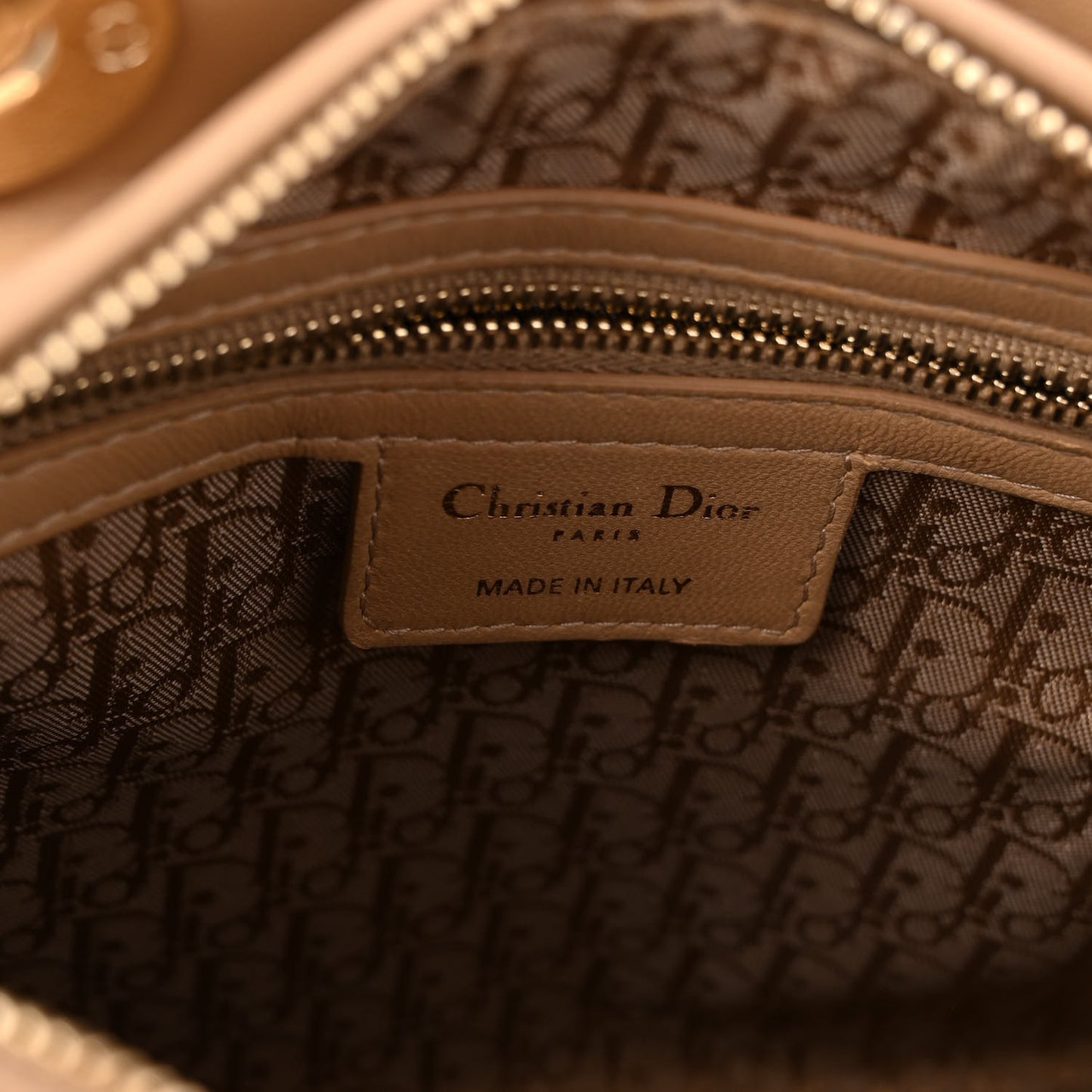 Lambskin Cannage Medium Lady Dior Beige