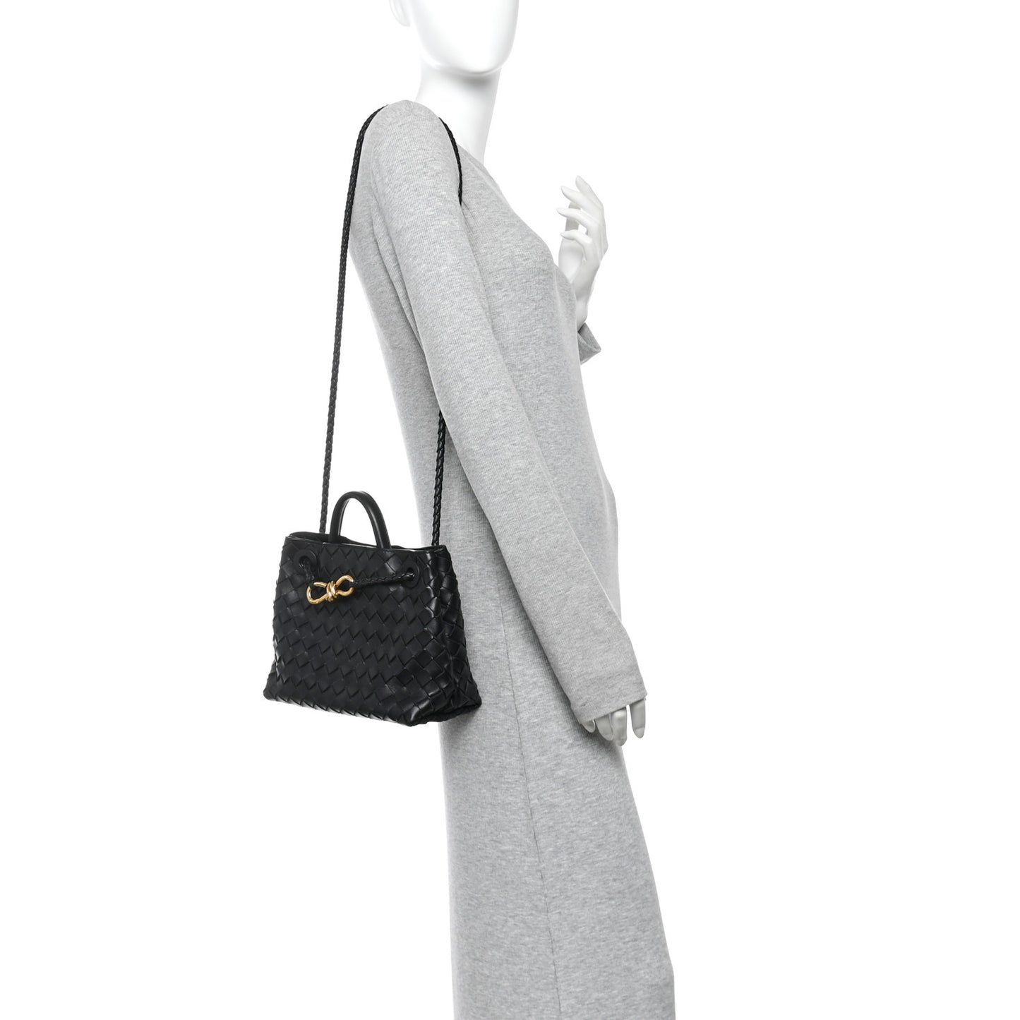 Nappa Intrecciato Small Andiamo Shoulder Bag Black