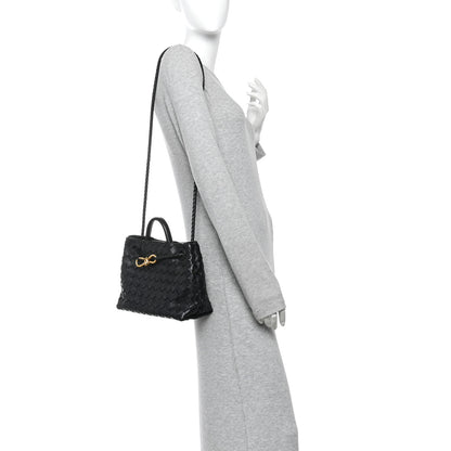 Bottega Veneta Nappa Intrecciato Small Andiamo Shoulder Bag Black 2 of 10