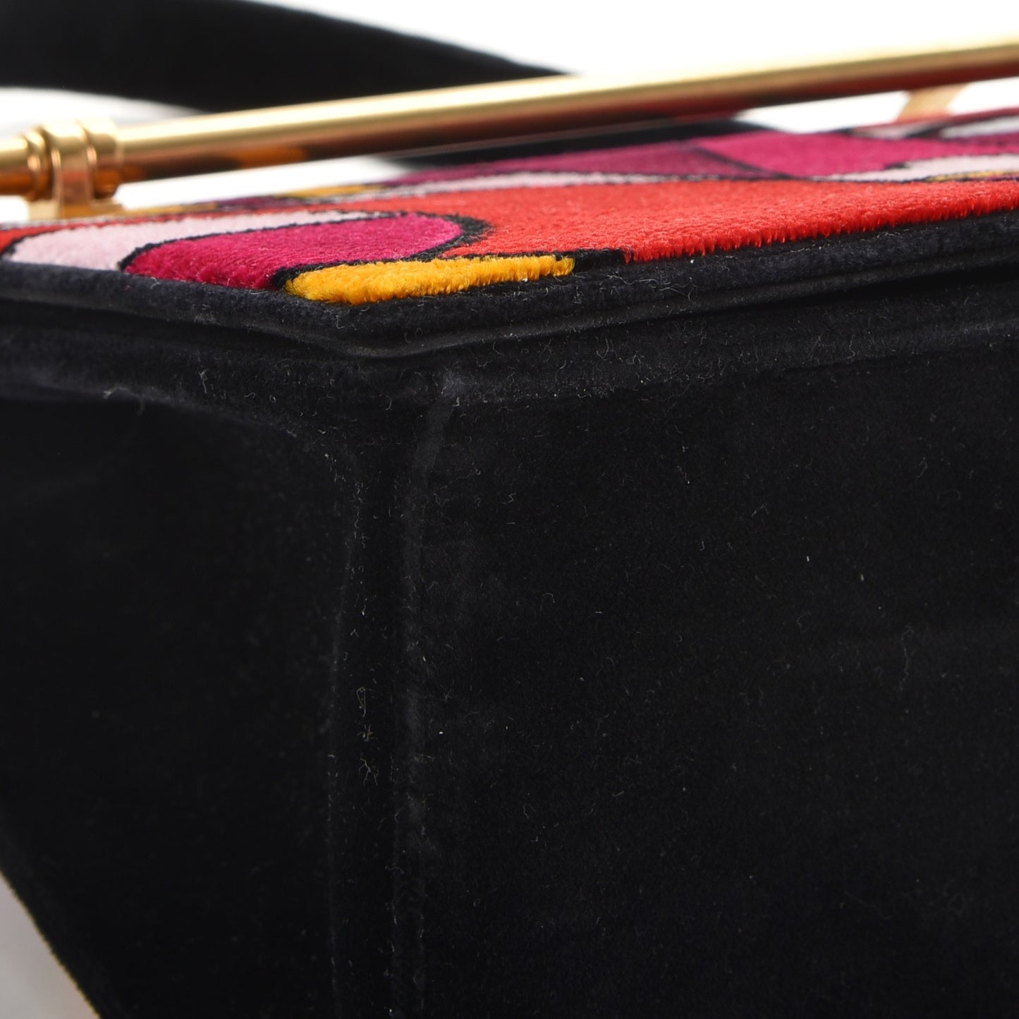 Velvet Abstract Top Handle Bag Ribes