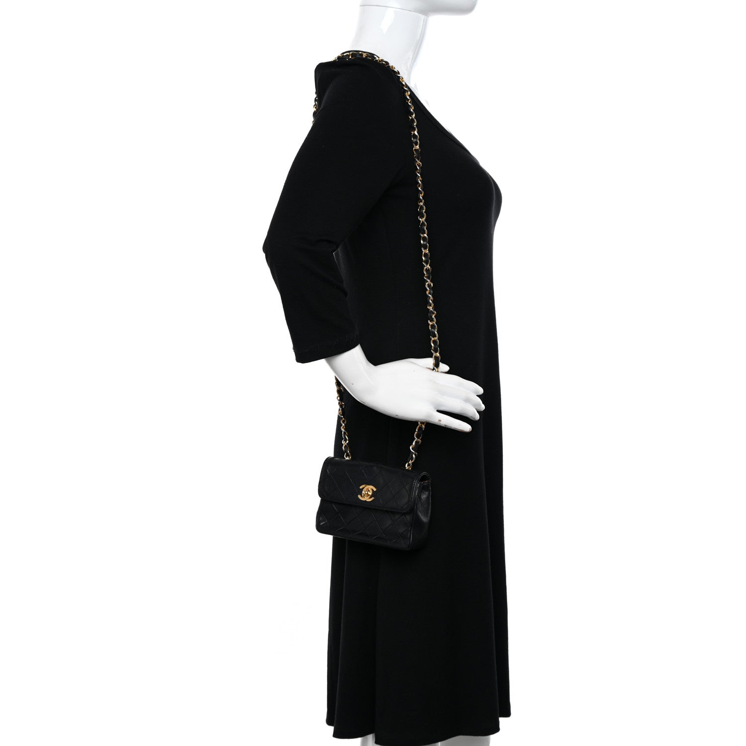 Chanel Lambskin Quilted Extra Mini Flap Black 2 of 11
