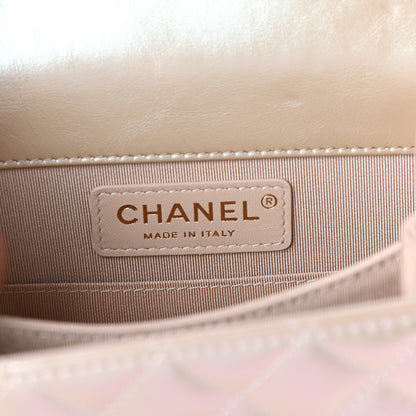 Chanel Iridescent Calfskin Quilted North South Boy Flap Beige 6 of 9