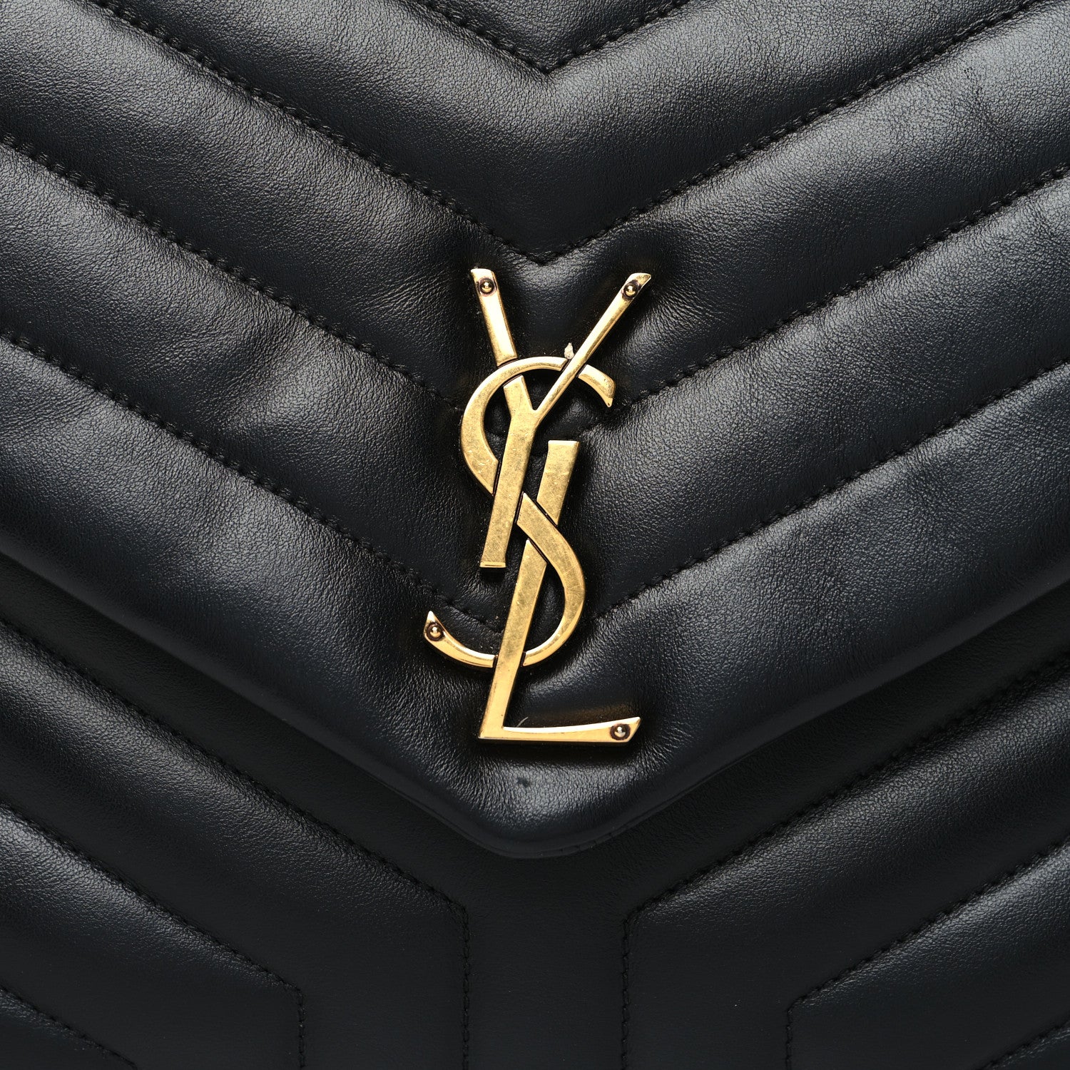 Saint Laurent Calfskin Y Quilted Monogram Medium Loulou Chain Satchel Black 9 of 13