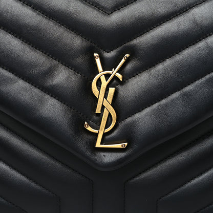 Saint Laurent Calfskin Y Quilted Monogram Medium Loulou Chain Satchel Black 9 of 13
