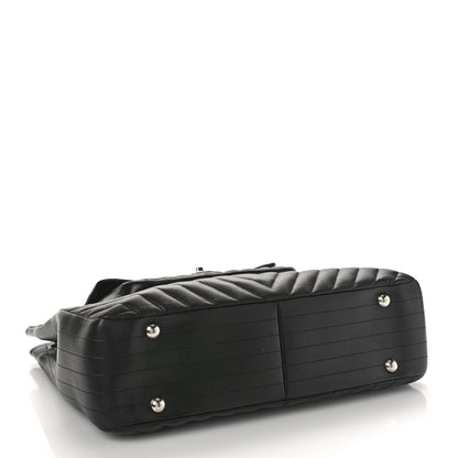 Chanel Caviar Chevron Quilted Flap Tote Black 4 of 10