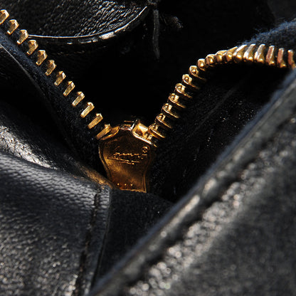 Celine Leather Horizontal Zipper Gusset Cabas Black 10 of 12