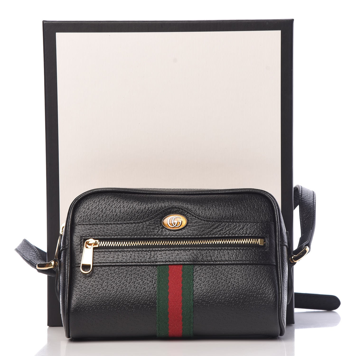Gucci Calfskin Web Mini Ophidia Shoulder Bag Black 11 of 11