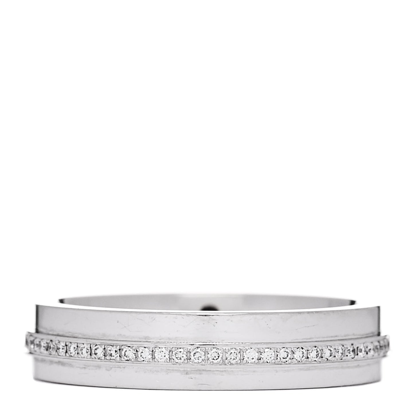 18K White Gold Diamond Narrow T Two Ring 54 7