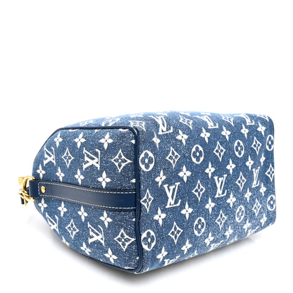 Louis Vuitton Monogram Jacquard Denim Speedy Bandouliere 25 Bleu 4 of 9
