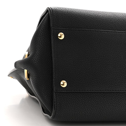 Salvatore Ferragamo Grained Calfskin Sofia Satchel Black 8 of 9