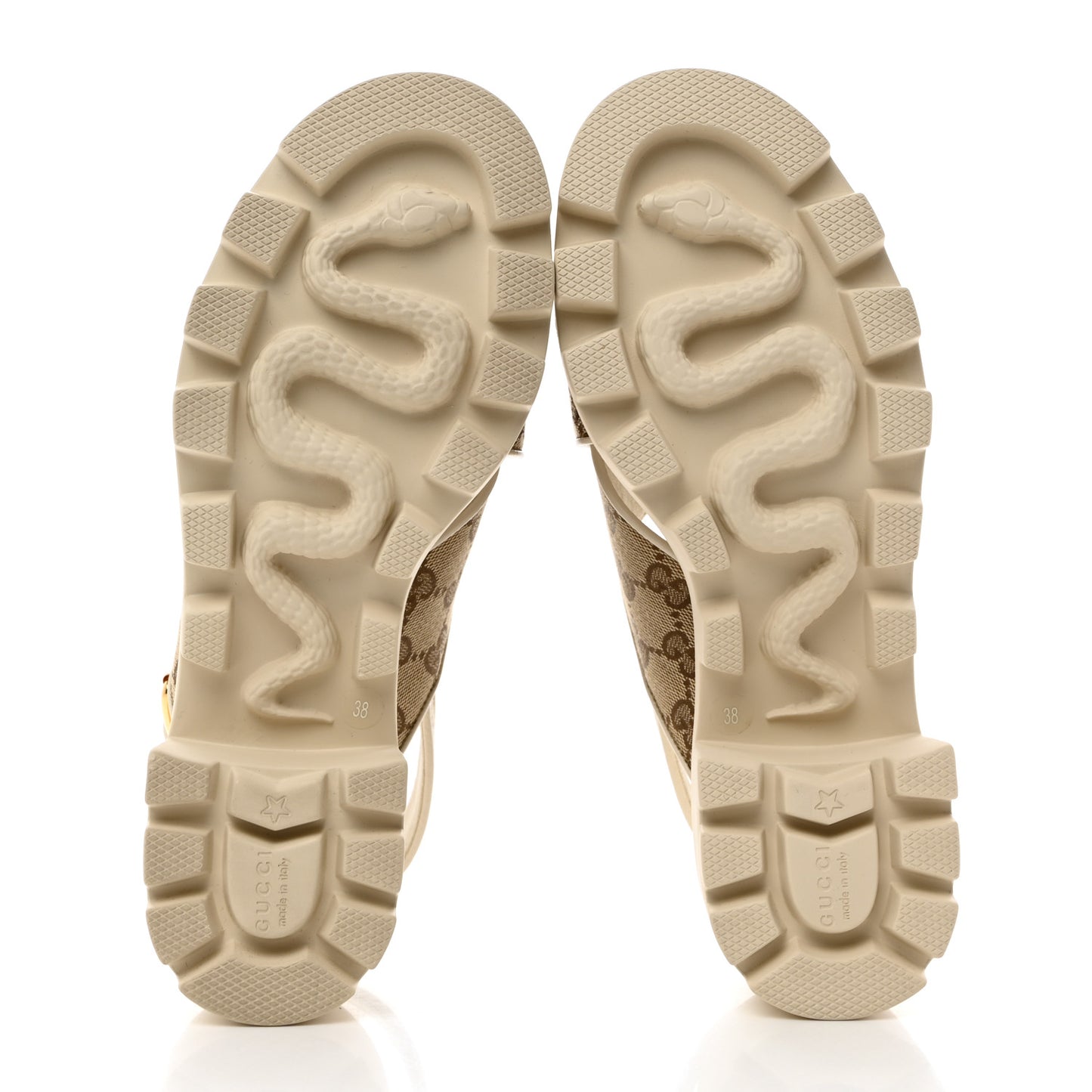 Monogram Granada Kid Trip 40/72mm Lug Sole Sandals 38 Beige Ebony Mystic White