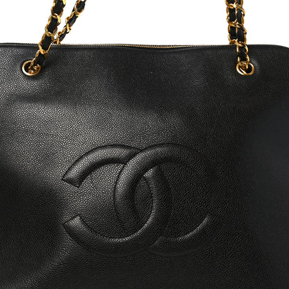 Chanel Caviar Large CC Shoulder Bag Black 7 of 9