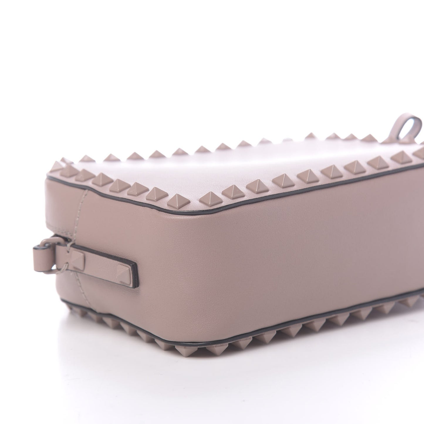Calfskin Monochrome Rockstud Camera Crossbody Bag Poudre