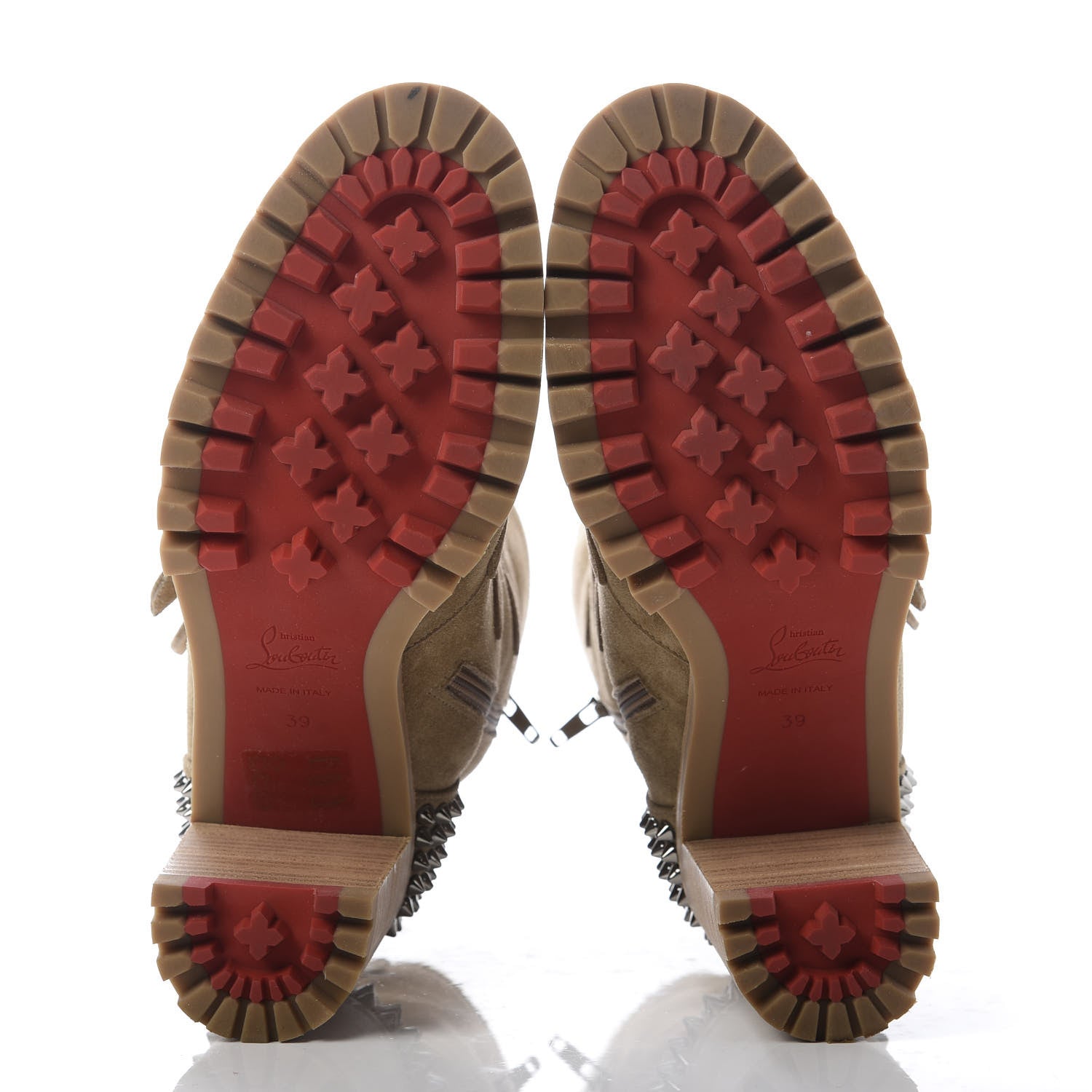 Christian Louboutin Veau Velours Shearling Emir Glorymount 70 Boots 39 Camel 5 of 8