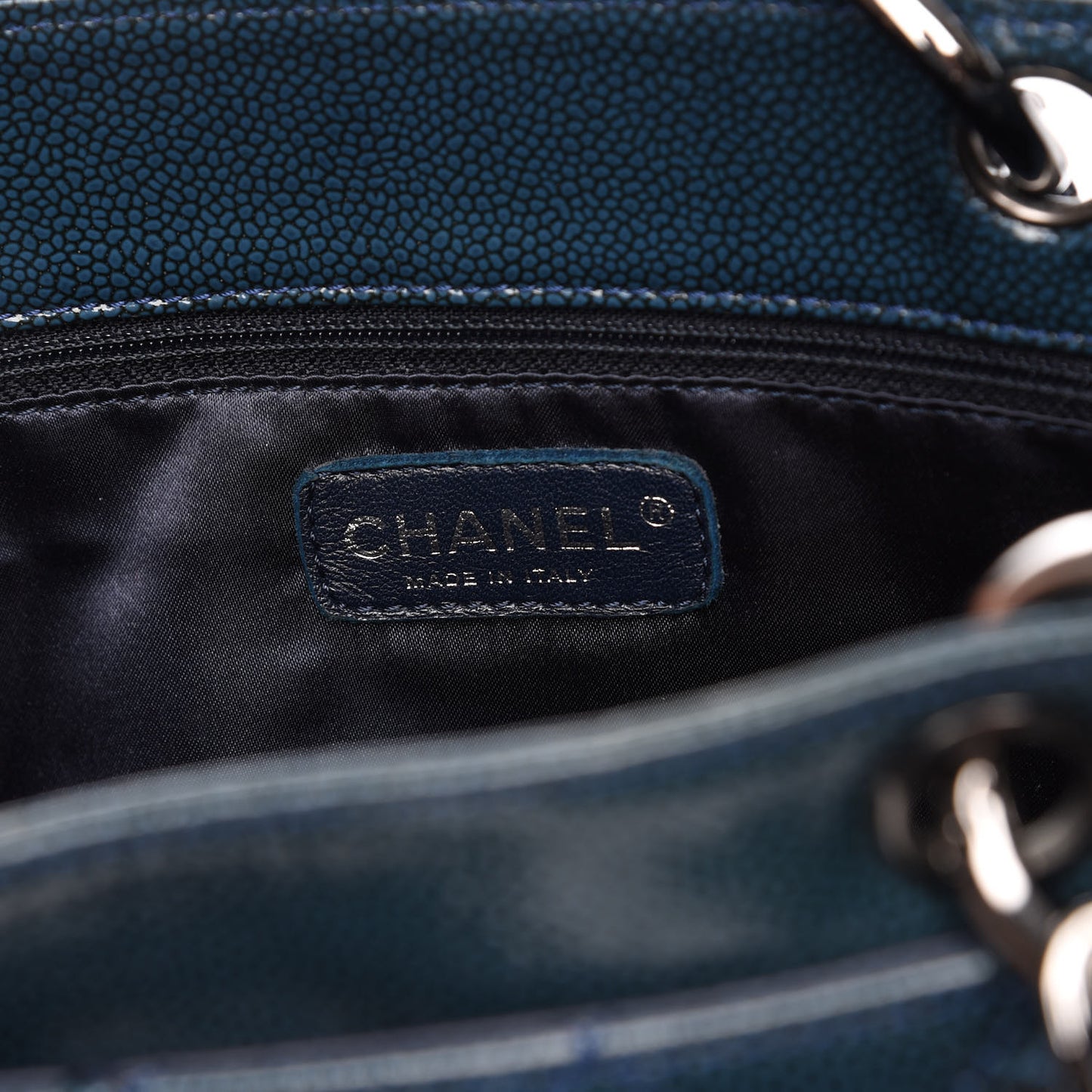 Patent Caviar Quilted Reissue 2.55 Tote Blue