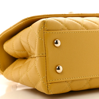 Chanel Caviar Quilted Mini Coco Handle Flap Yellow 9 of 11