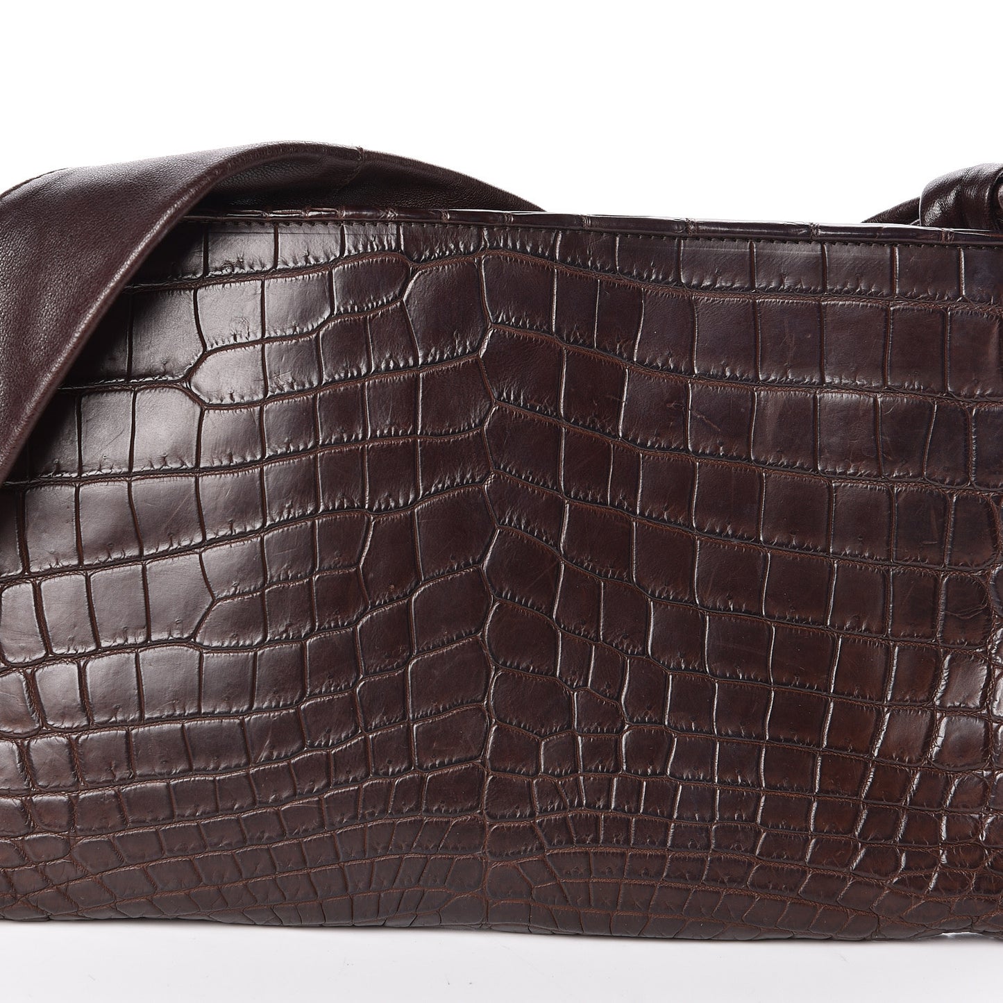 Crocodile Shoulder Bag Brown