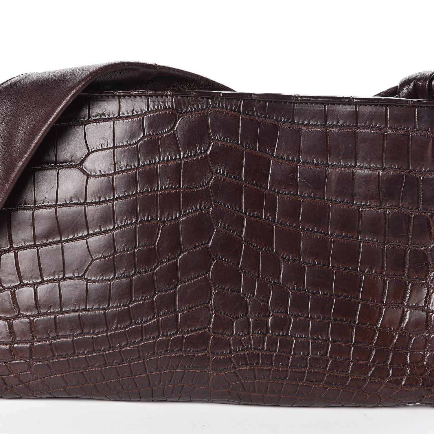 Bottega Veneta Crocodile Shoulder Bag Brown 7 of 10