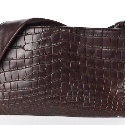 Bottega Veneta Crocodile Shoulder Bag Brown 7 of 10