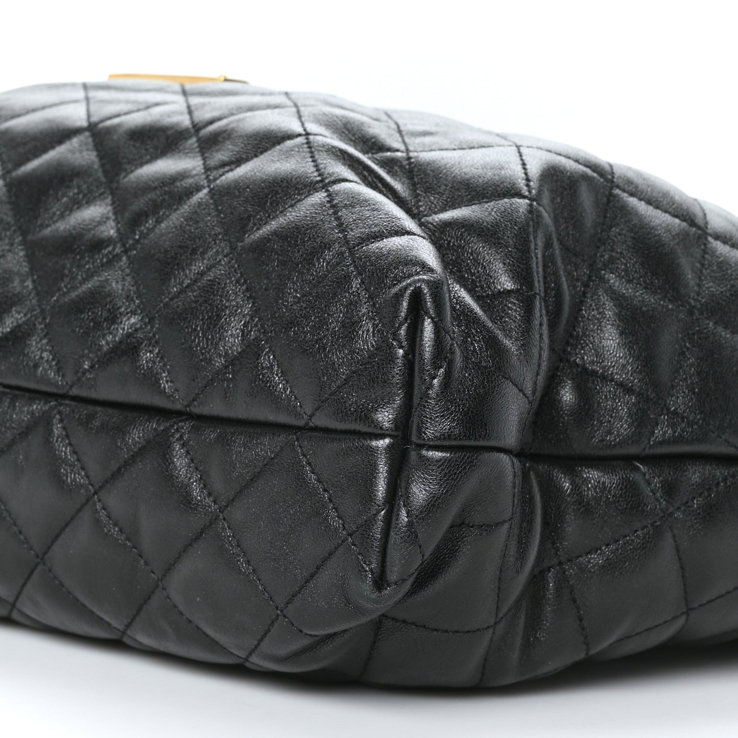 Lambskin Quilted Maxi Icare Shopping Tote Black