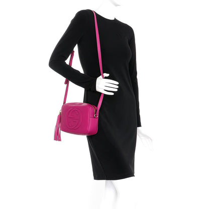 Gucci Pebbled Calfskin Small Soho Disco Bag Bright Bougainvillea 2 of 8