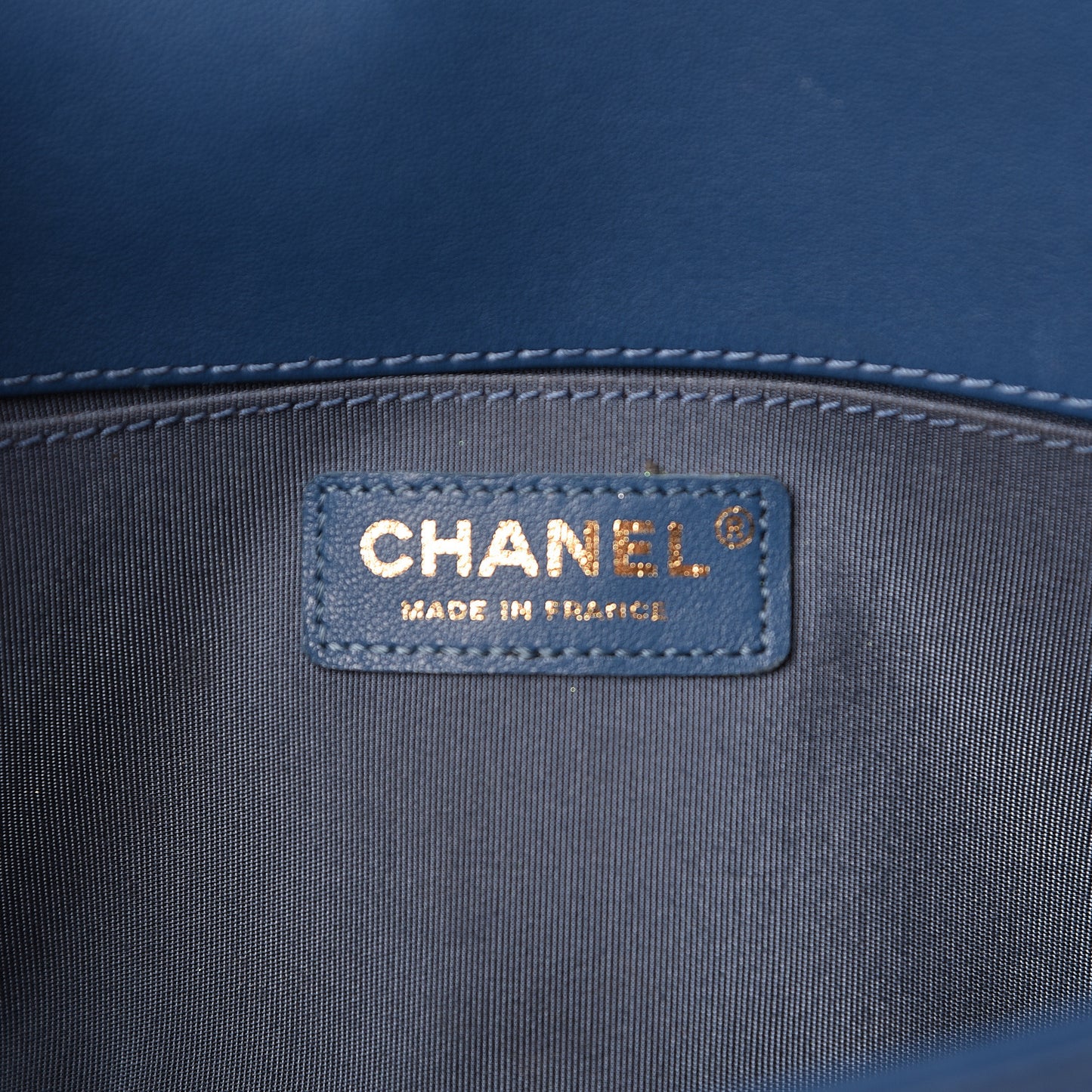 Lambskin Quilted Medium Boy Flap Blue