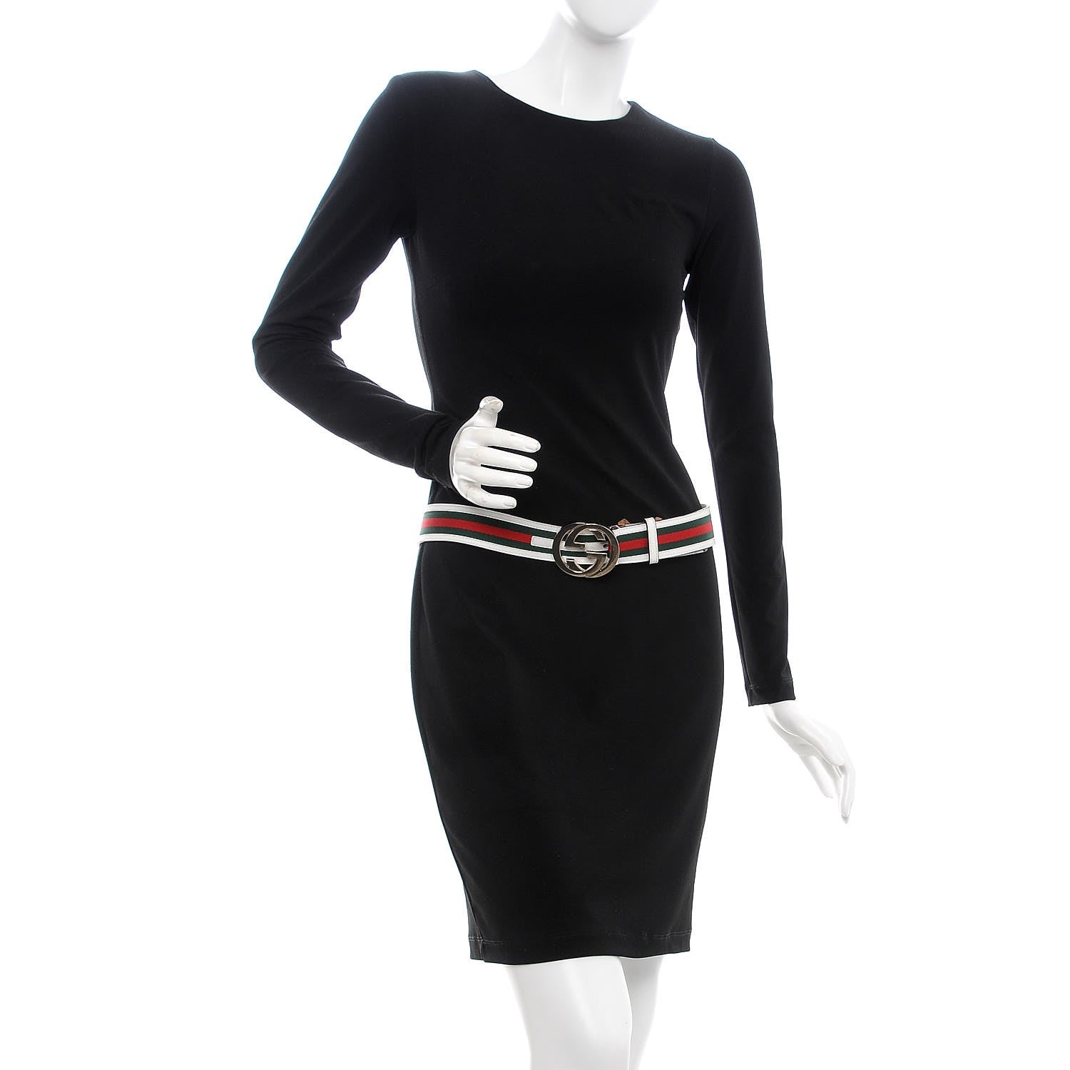 Gucci Calfskin Web Interlocking G Belt 95 38 White 2 of 7