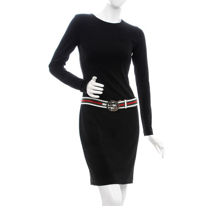 Gucci Calfskin Web Interlocking G Belt 95 38 White 2 of 7