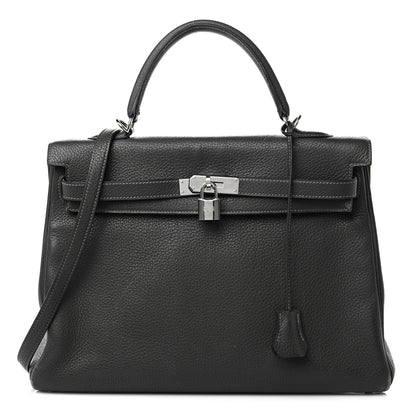 Hermes Taurillon Clemence Kelly Retourne 35 Graphite 1 of 20