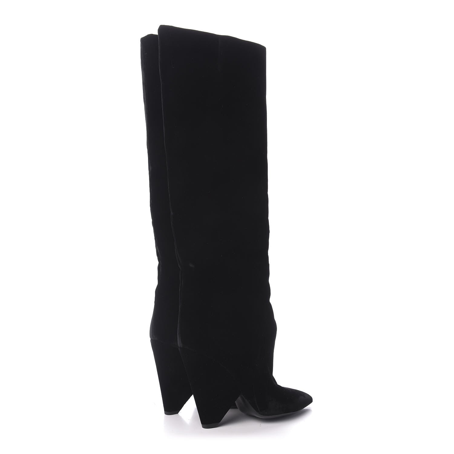 Saint Laurent Velvet Niki 105 Thigh High Boots 39 Black 4 of 6