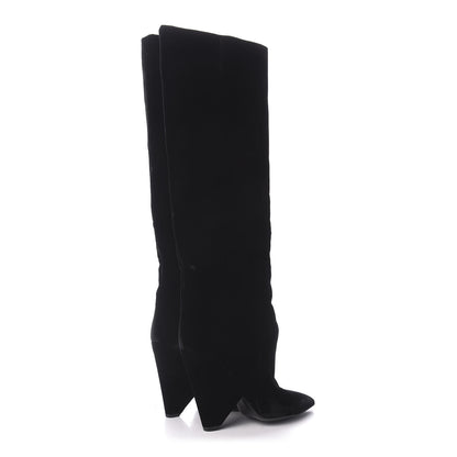 Saint Laurent Velvet Niki 105 Thigh High Boots 39 Black 4 of 6