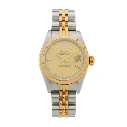 Rolex Stainless Steel 18K Yellow Gold 26mm Oyster Perpetual Datejust Watch Champagne 69173 1 of 4